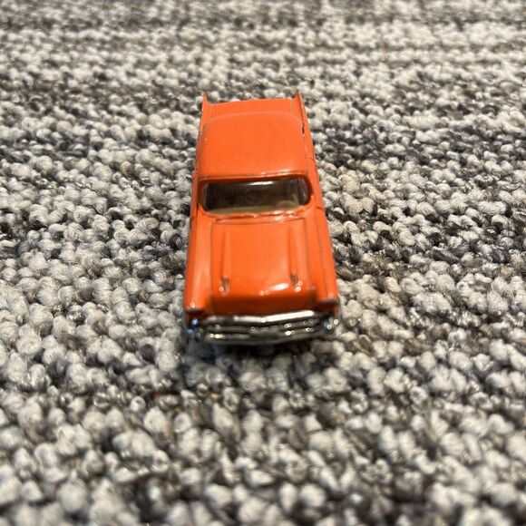 Pair (2) VTG Ertl Orange 57 Chevy Bel Air 1/64 Die-cast Car Open Doors Hong Kong - Picture 6 of 16